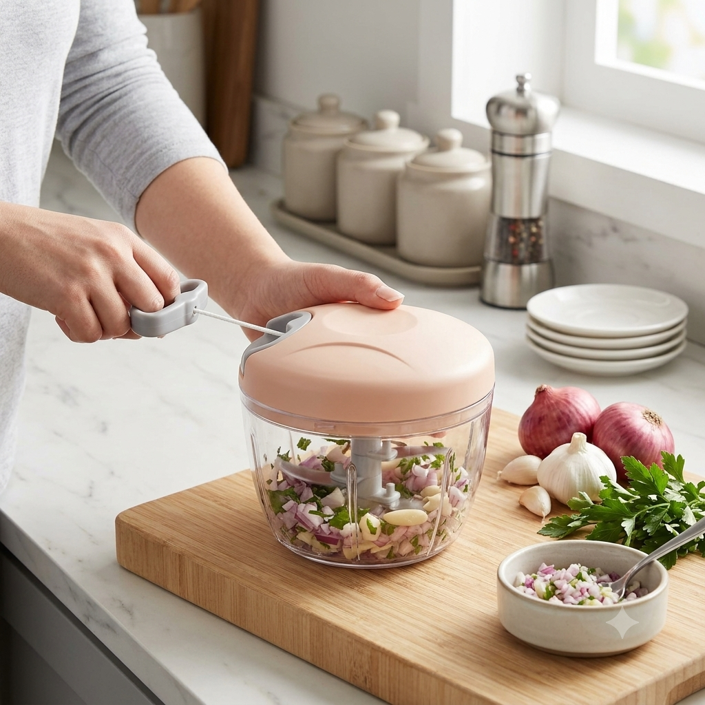 Manual mini food chopper