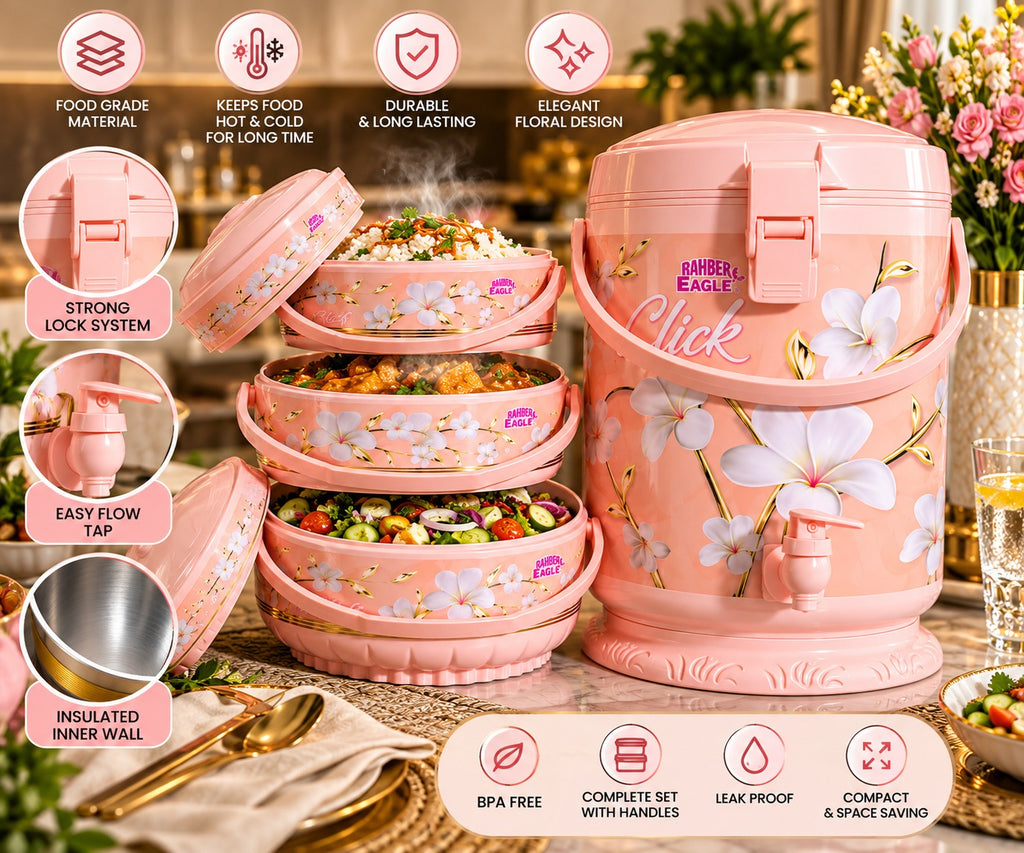 Premium 3-Tier Insulated Food Storage & Serving Container with Tap
