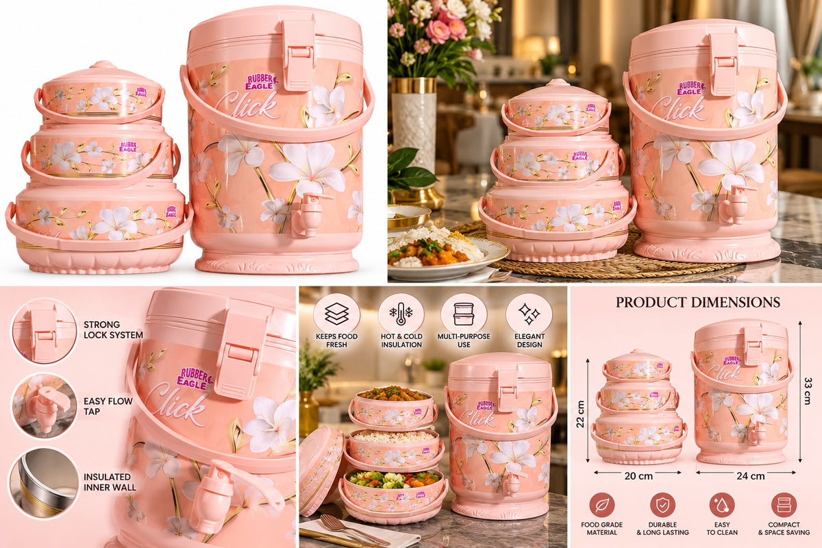 Premium 3-Tier Insulated Food Storage & Serving Container with Tap