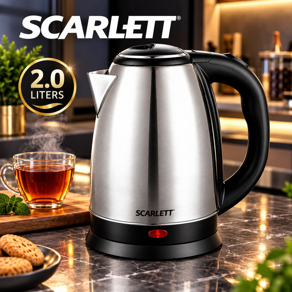 SCARLETT AZ-17 2.0L Stainless Steel Electric Kettle with Auto Shut-Off