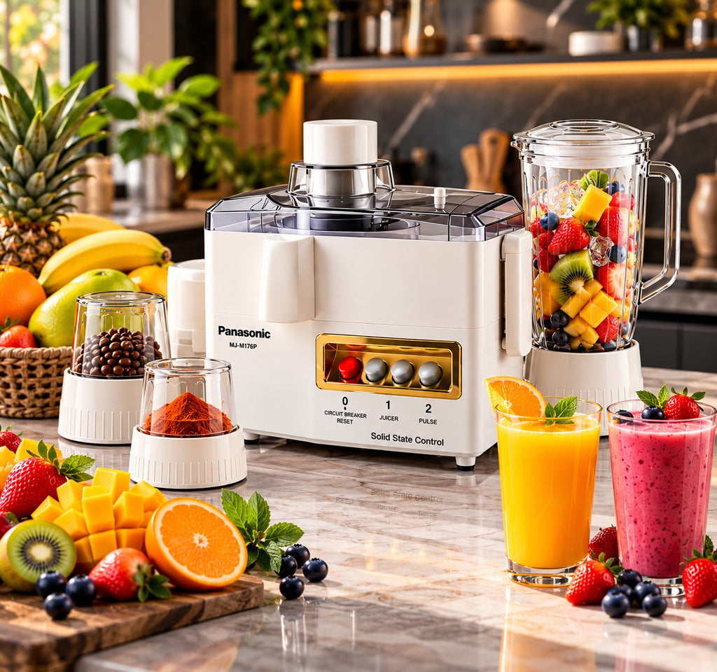 Panasonic MJ-M176P 3-in-1 Juicer, Blender & Dry Grinder