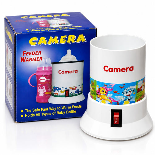 Camera feeder warmer with retail packaging